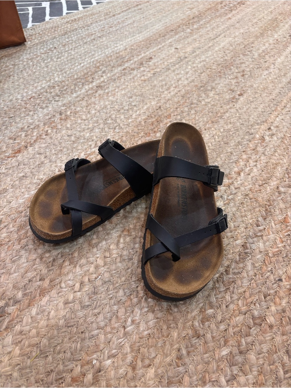 Black Two-Strap Birkenstock Sandals